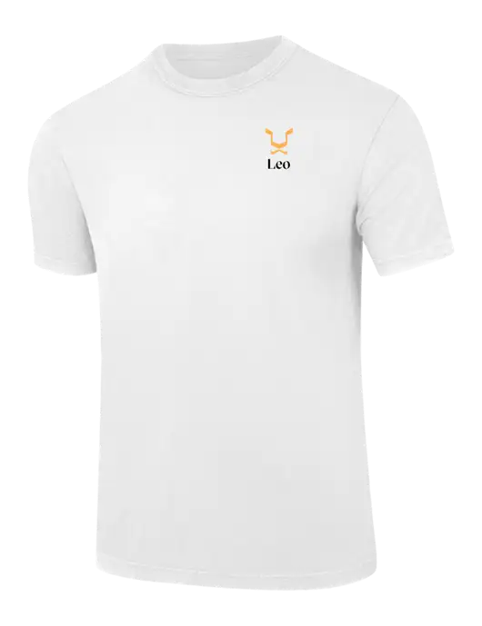 Comfort Colors 6.1 oz White Heavyweight Ring Spun T-Shirt w/Leo Logo