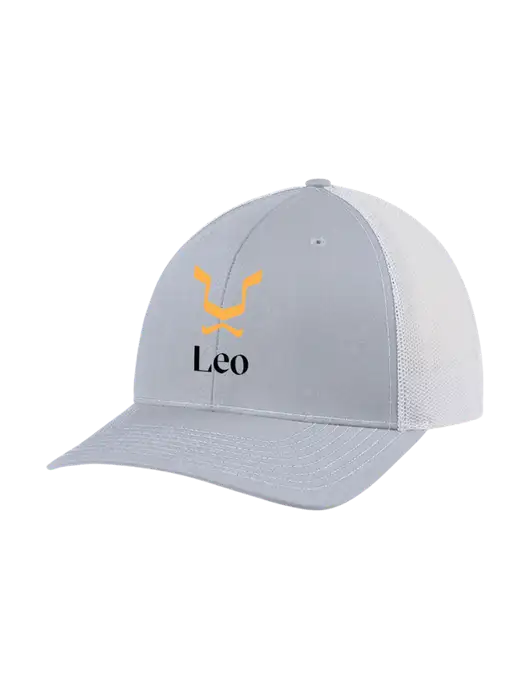 Richardson Adjustable Snapback Original 112 Trucker Cap Light Heather Grey w/White Mesh w/Leo Logo