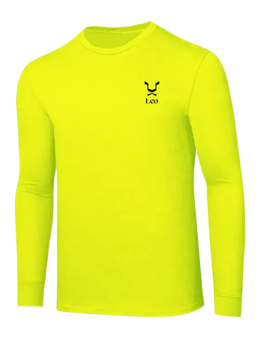 Core Blend Safety Yellow Long Sleeve Tee w/Leo Logo