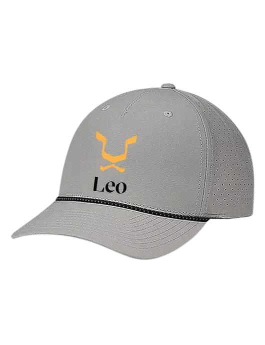Richardson Laser Perf Performance Light Grey/Black-Grey Rope Cap w/Leo Logo