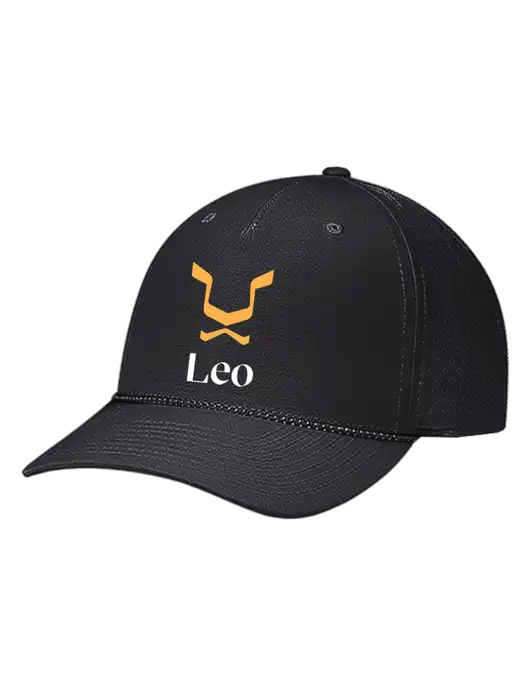 Richardson Laser Perf Performance Black/Black-Grey Rope Cap w/Leo Logo