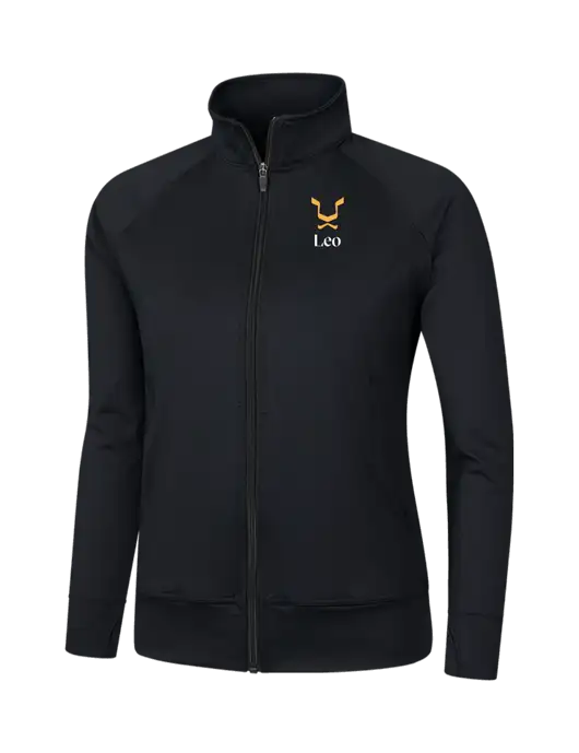 Womens Black NRG Fitness Jacket w/Leo Logo