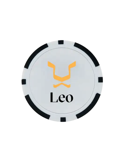 Black Poker Chip Ball Marker w/Leo Logo