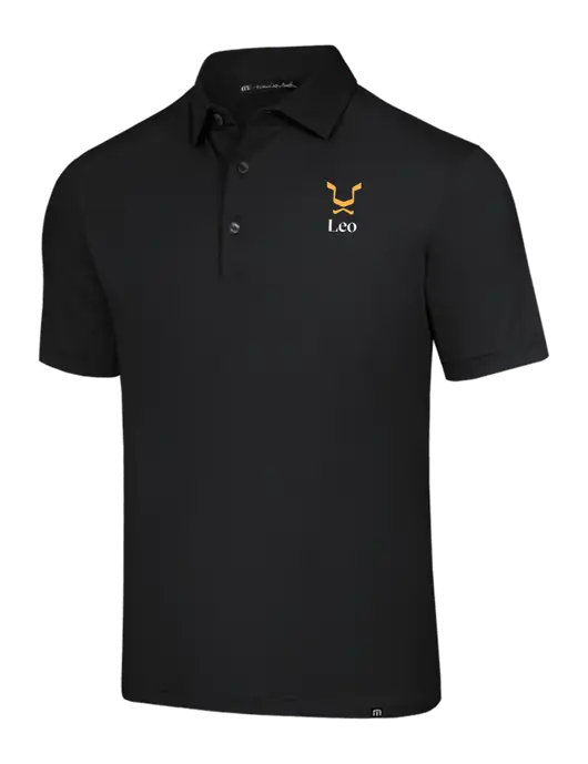 TravisMathew Black Glenview Solid Polo w/Leo Logo