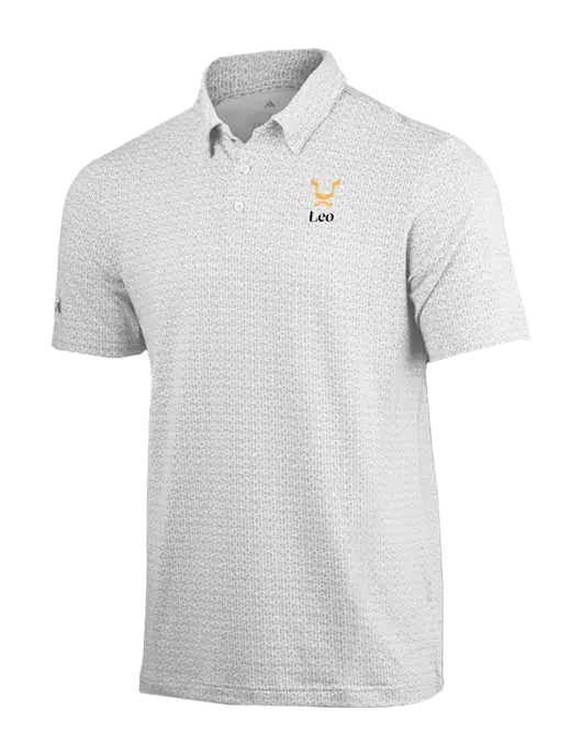Adidas White Printed Blend Polo w/Leo Logo