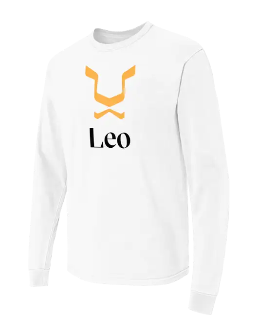Comfort Colors Garment-Dyed White Heavyweight Long Sleeve T-Shirt w/Leo Logo