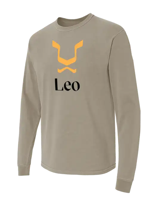 Comfort Colors Garment-Dyed Light Taupe Heavyweight Long Sleeve T-Shirt w/Leo Logo