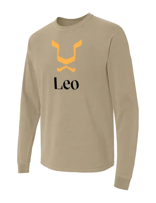 Comfort Colors Garment-Dyed Tan Heavyweight Long Sleeve T-Shirt w/Leo Logo