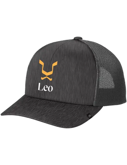 TravisMathew Very Dark Grey Heather Cruz Trucker Cap w/Leo Logo
