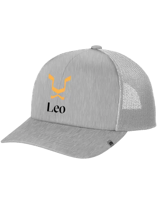 TravisMathew Light Medium Grey Heather Cruz Trucker Cap w/Leo Logo