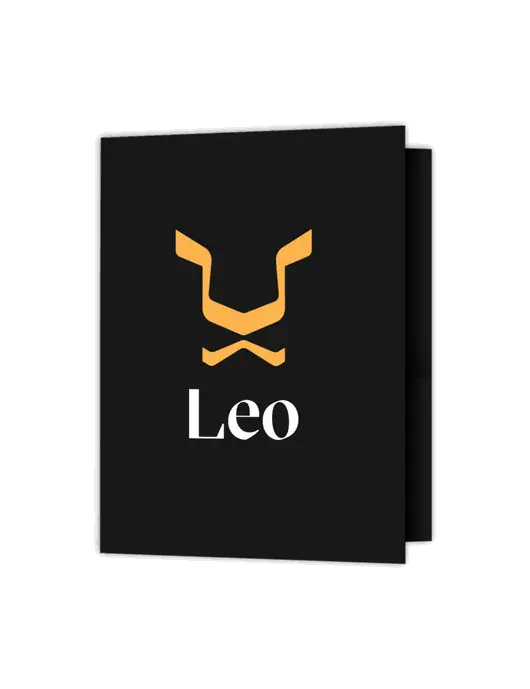 Black Presentation Folder with Dual Pockets w/Leo Logo