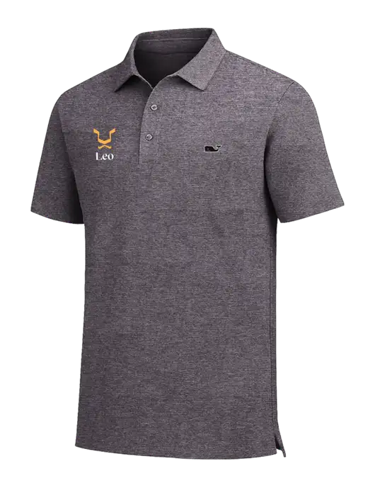 Vineyard Vines Destin Stripe Dark Grey Sankaty Polo w/Leo Logo