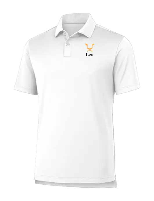 Fairway & Greene USA Made Tournament Solid Tech White Polo w/Leo Logo