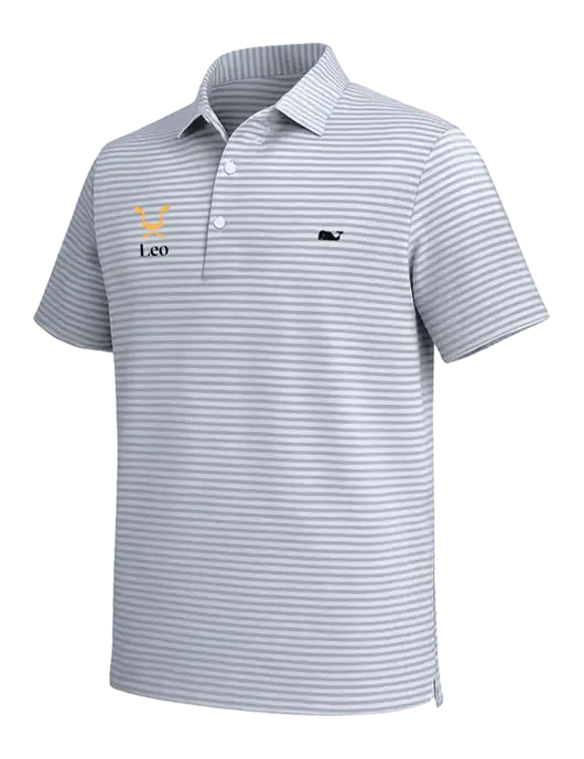 Vineyard Vines Light Grey Heathered Winstead Sankaty Polo w/Leo Logo