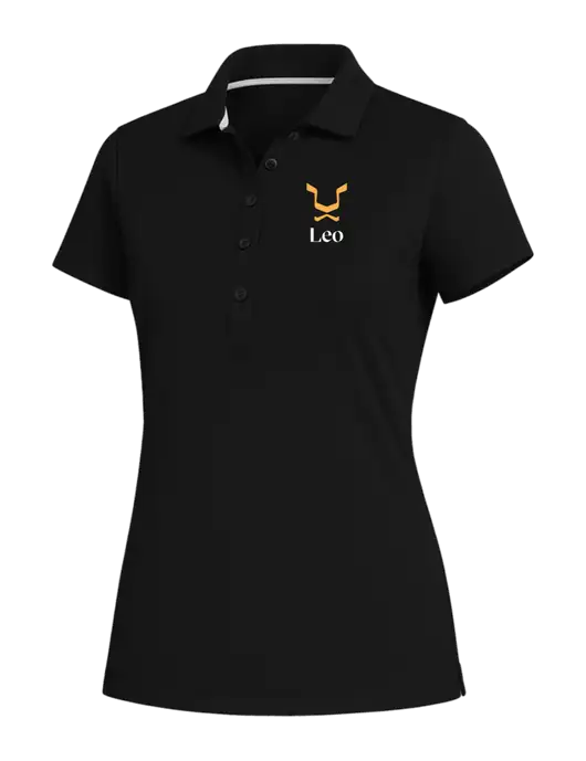 Fairway & Greene Womens Black Claire Tech Polo w/Leo Logo