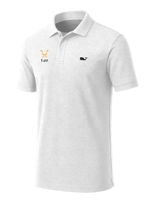 Vineyard Vines Edgartown White Pique Polo w/Leo Logo