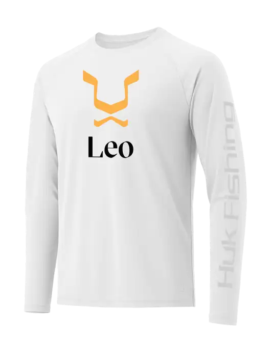 HUK White LoPro Pursuit Long Sleeve T-Shirt w/Leo Logo