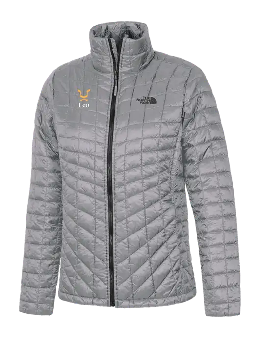 North Face Womens Medium Grey ThermoBall Trekker Jacket w/Leo Logo