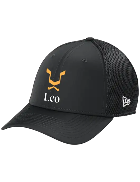 New Era 39THIRTY Performance Stretch Charcoal Grey Mesh Cap w/Leo Logo