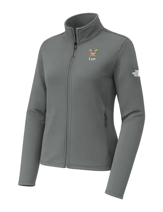 The North Face Womens Aim Full-Zip Dark Medium Grey Fleece Jacket w/Leo Logo