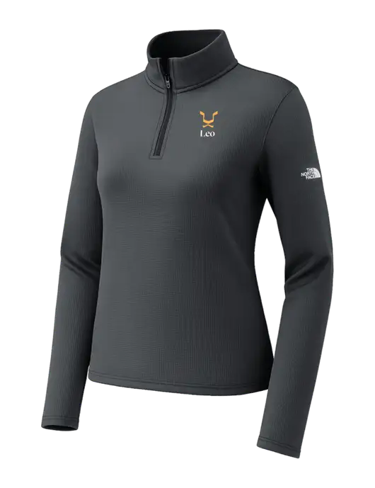 The North Face Womens Aim 1/4-Zip Charcoal Grey Fleece w/Leo Logo