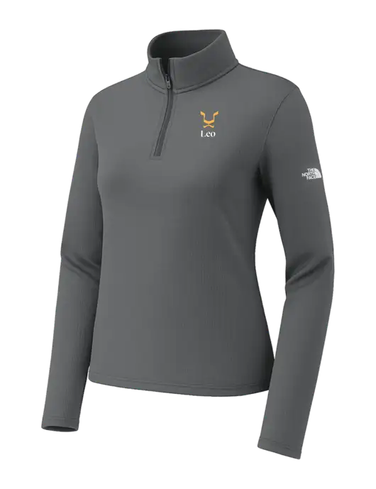 The North Face Womens Aim 1/4-Zip Dark Medium Grey Fleece w/Leo Logo