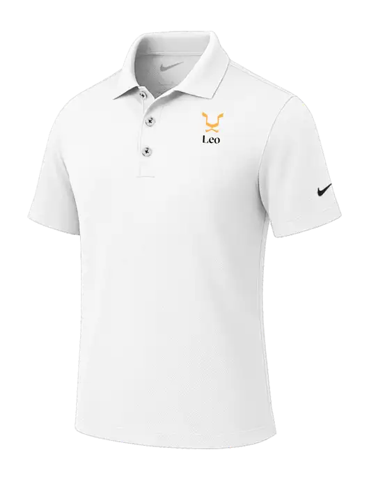 Nike White Tech Basic Dri-FIT Polo
 w/Leo Logo