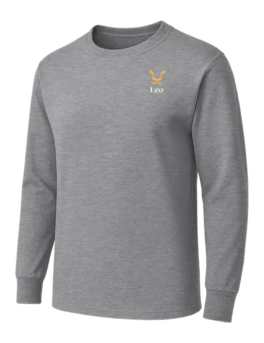 Medium Grey Heather Heavyweight Long Sleeve 6.1 oz T-Shirt w/Leo Logo