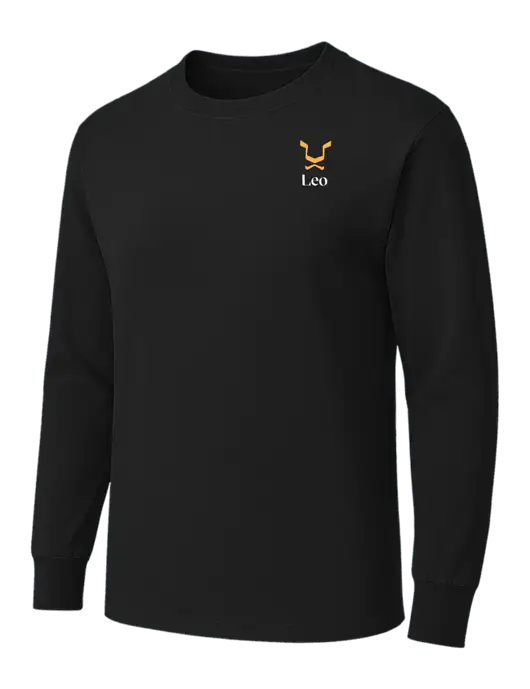 Black Heavyweight Long Sleeve 6.1 oz T-Shirt w/Leo Logo