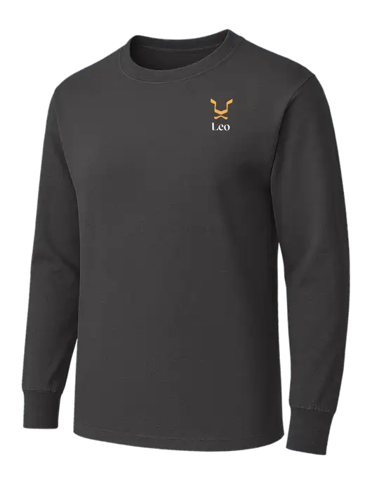 Charcoal Heavyweight Long Sleeve 6.1 oz T-Shirt w/Leo Logo