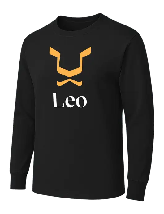 Black Heavyweight Long Sleeve 6.1 oz T-Shirt w/Leo Logo