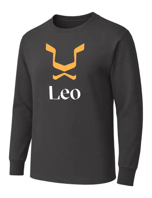Charcoal Heavyweight Long Sleeve 6.1 oz T-Shirt w/Leo Logo