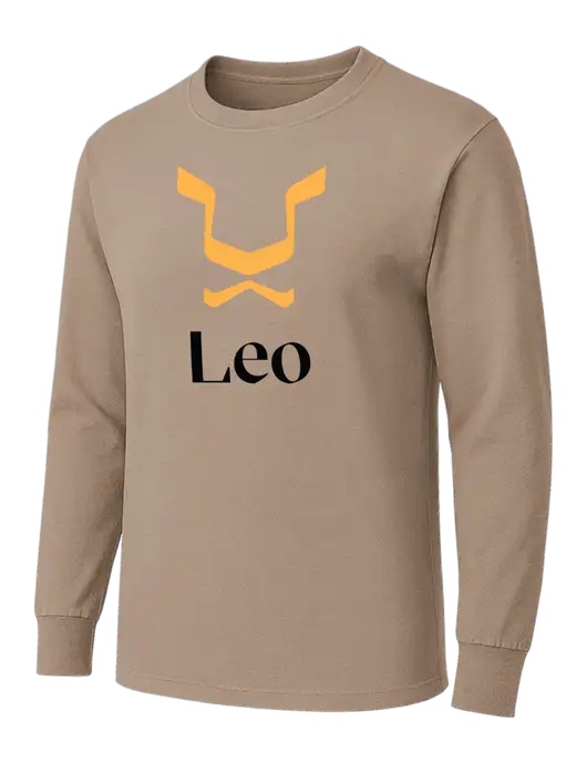 Dark Tan Heavyweight Long Sleeve 6.1 oz T-Shirt w/Leo Logo