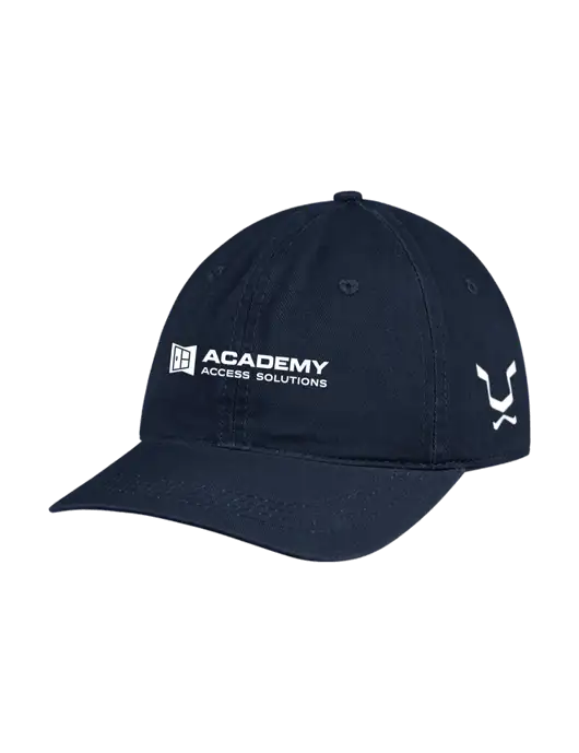 Garment Washed Unstructured Twill Navy Cap w/Academy Only Logo, Leo Logo