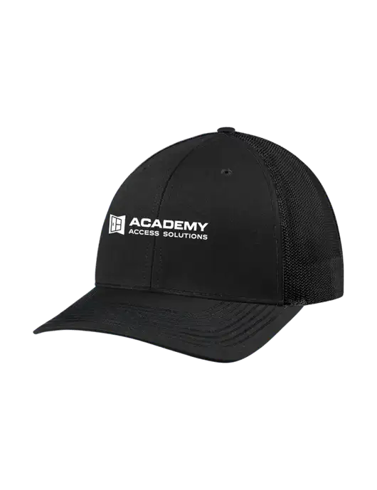 Richardson Adjustable Snapback Original 112 Trucker Cap Black w/Black Mesh w/Academy Only Logo