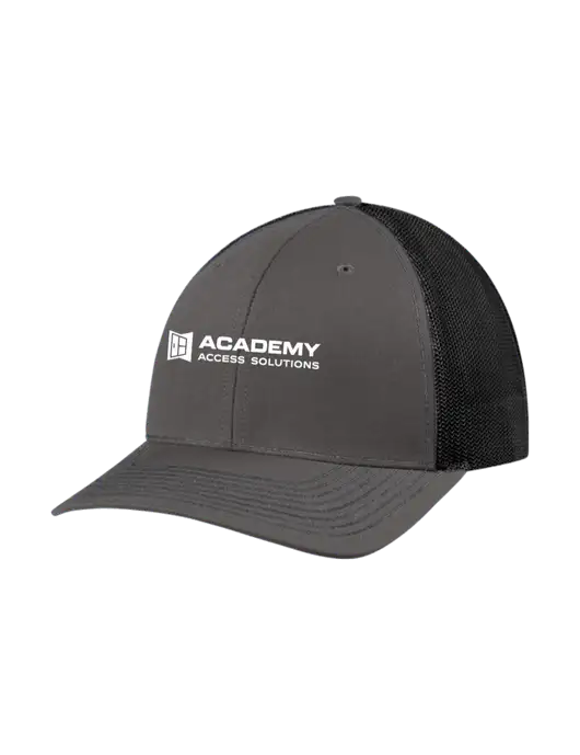 Richardson Adjustable Snapback Original 112 Trucker Cap Dark Grey w/Black Mesh w/Academy Only Logo