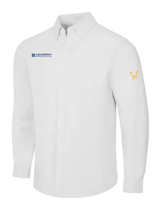 White SuperPro Oxford Shirt w/Academy Only Logo, Leo Logo