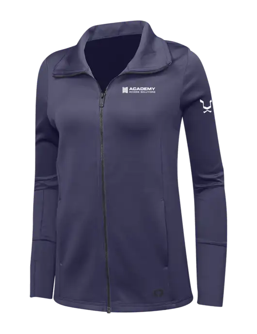 OGIO Navy Womens Endurance Modern Performance Full-Zip w/Academy Only Logo, Leo Logo