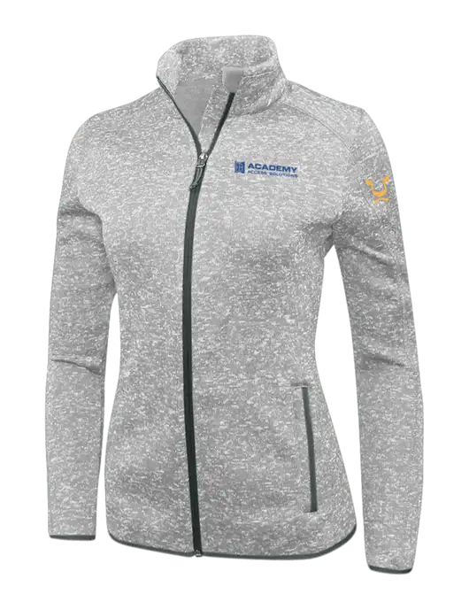 Grey Heather Womens Sweater Fleece Jacket w/Academy Only Logo, Leo Logo