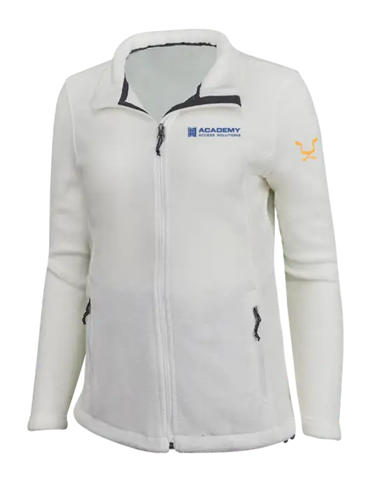 Womens White Fleece Jacket w/Academy Only Logo, Leo Logo