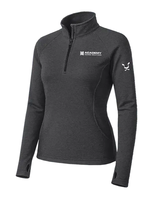 Dark Grey Heather Womens Sport Wick Stretch 1/4 Zip Pullover w/Academy Only Logo, Leo Logo