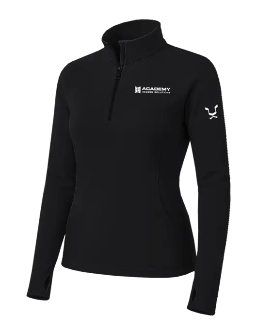 Womens Black Sport Wick Stretch 1/4 Zip Pullover w/Academy Only Logo, Leo Logo