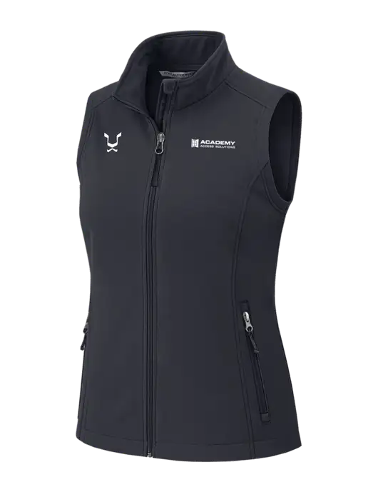 Charcoal Grey Womens Core Soft Shell Vest w/Academy Only Logo, Leo Logo