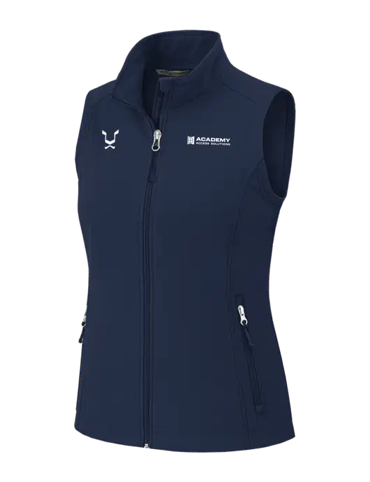 Navy Womens Core Soft Shell Vest w/Academy Only Logo, Leo Logo