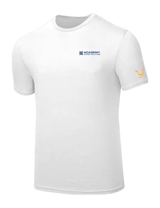 Seriously Soft White T-Shirt w/Academy Only Logo, Leo Logo