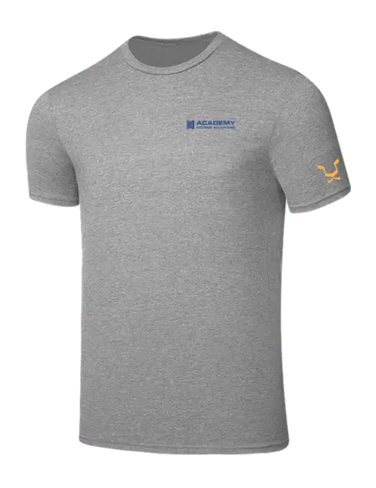 Seriously Soft Light Heather Grey T-Shirt w/Academy Only Logo, Leo Logo