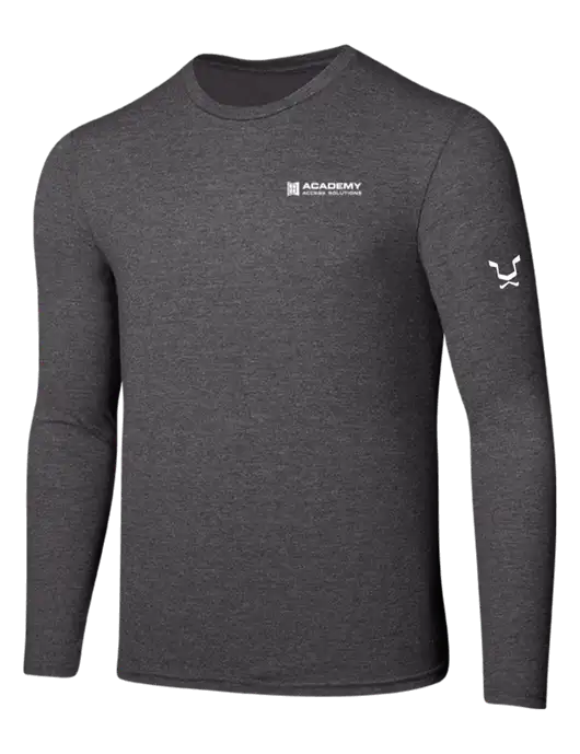 Seriously Soft Heathered Charcoal Long Sleeve T-Shirt w/Academy Only Logo, Leo Logo