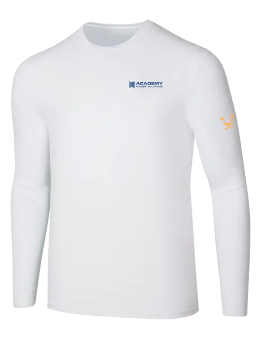 Seriously Soft White Long Sleeve T-Shirt w/Academy Only Logo, Leo Logo