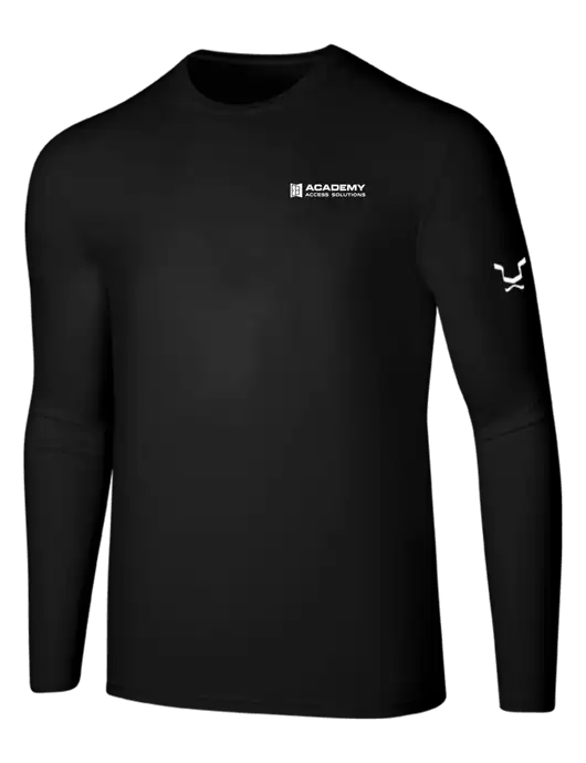 Seriously Soft Black Long Sleeve T-Shirt w/Academy Only Logo, Leo Logo