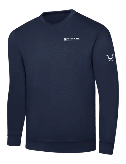 Navy 7.8 oz Ring Spun Crew Sweatshirt w/Academy Only Logo, Leo Logo